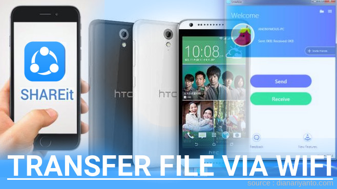 Kirim dan Transfer File via Wifi di HTC Desire 620G Dual Sim Menggunakan ShareIt Terbaru