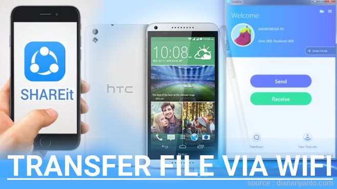 Tutorial Transfer File via Wifi di HTC Desire 816G Dual Sim Menggunakan ShareIt Terbaru
