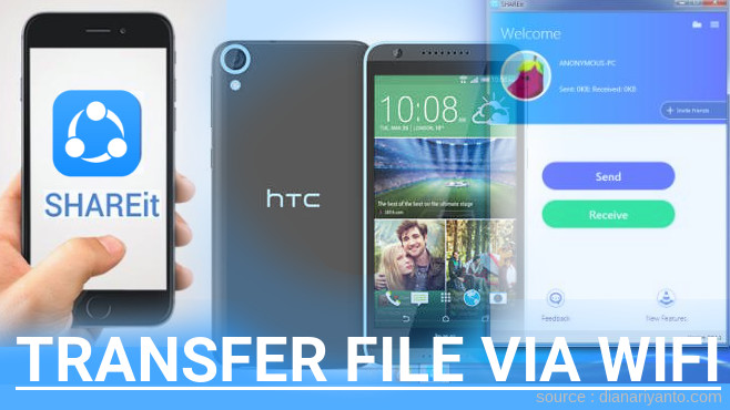 Kirim dan Transfer File via Wifi di HTC Desire 820G+ dual sim Menggunakan ShareIt Versi Baru