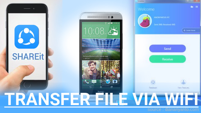 Transfer File via Wifi di HTC One E8 Menggunakan ShareIt Terbaru