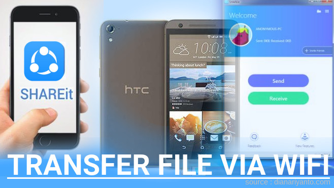 Tutorial Transfer File via Wifi di HTC One E9s dual sim Menggunakan ShareIt Versi Baru
