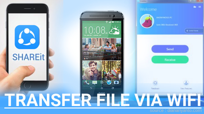 Kirim dan Transfer File via Wifi di HTC One M8s 16GB Menggunakan ShareIt Terbaru