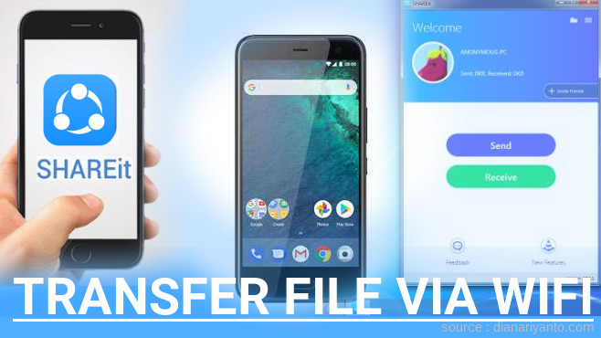 Kirim dan Transfer File via Wifi di HTC U11 life Menggunakan ShareIt Terbaru