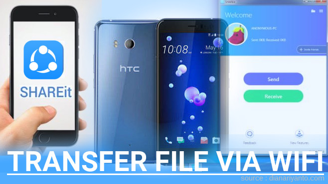 Transfer File via Wifi di HTC U11 Menggunakan ShareIt Versi Baru